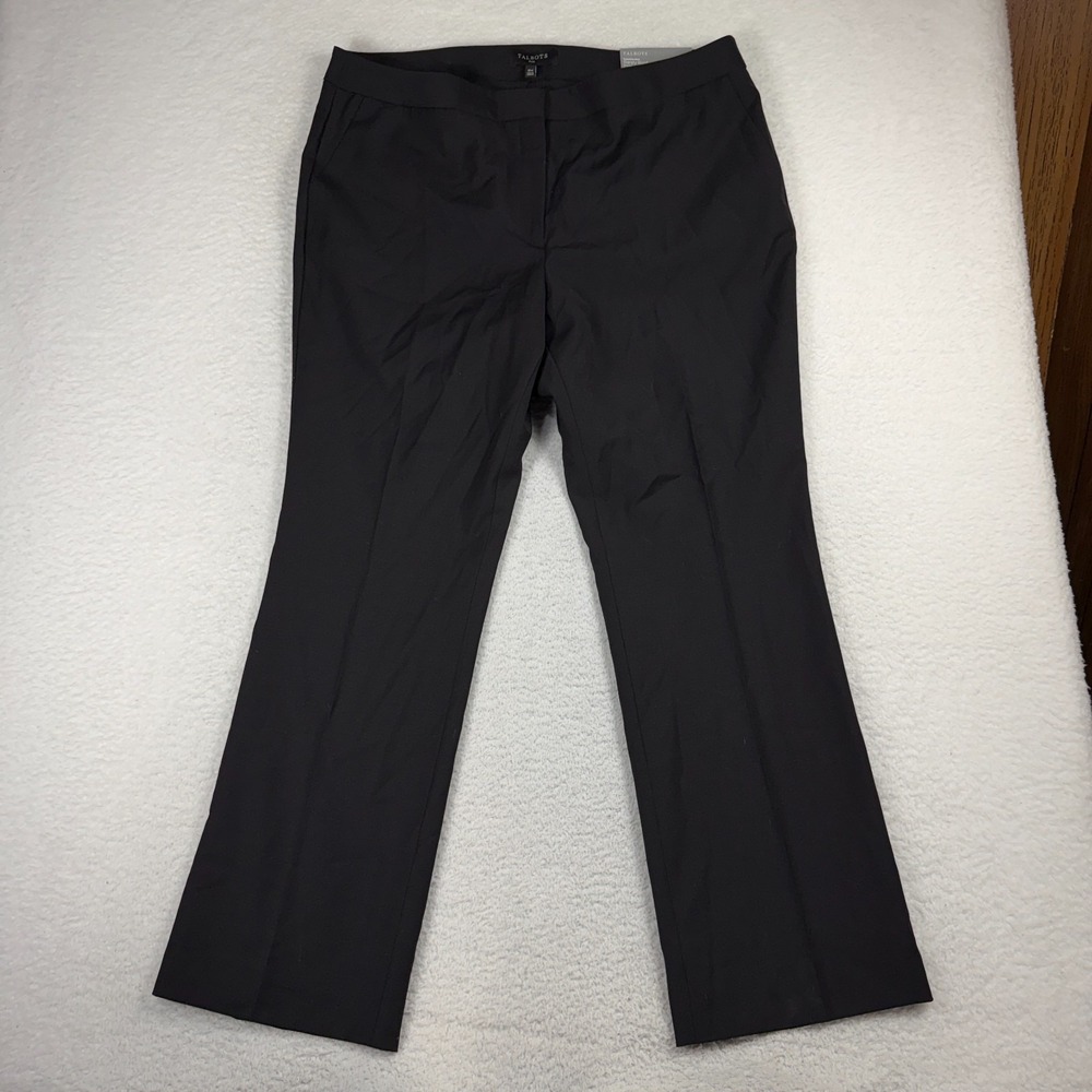 Talbots Women's Dress Pants Barely Boot 16W (39x31) Black Seasonless Wool NWT